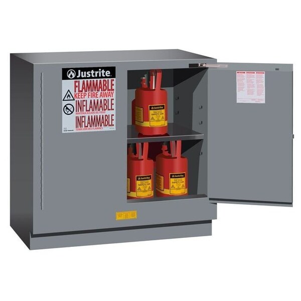 Justrite 22 gal, 1 Shelves, 18-Gauge Steel, 35 in W x 35 in H x 22 in D, Gray 892323 - main